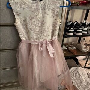 Zunie Pink and Cream Floral Kids Dress